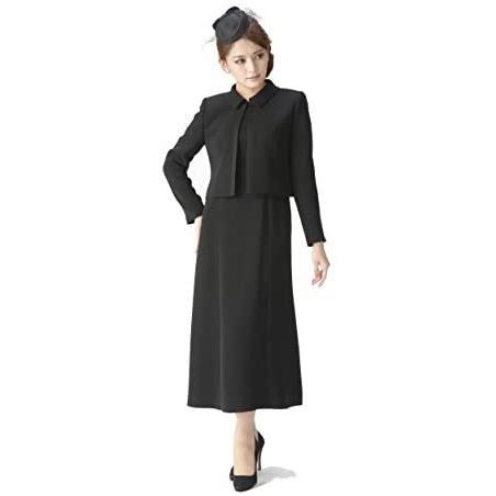 マーガレット M453 ブラックフォーマル レディース 喪服 アンサンブル ロング丈 冠婚葬祭 ワンピース 15 礼服 号 新品登場 ブラック