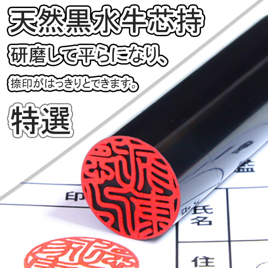 はんこ 黒水牛印鑑 個人用印鑑 印鑑1本セット ケース付き 作成 認印 実印 女性 銀行印 男性名前 判子 印鑑登録 プレゼント ギフト おしゃれ オーダー 卒業記念品 |  | 01