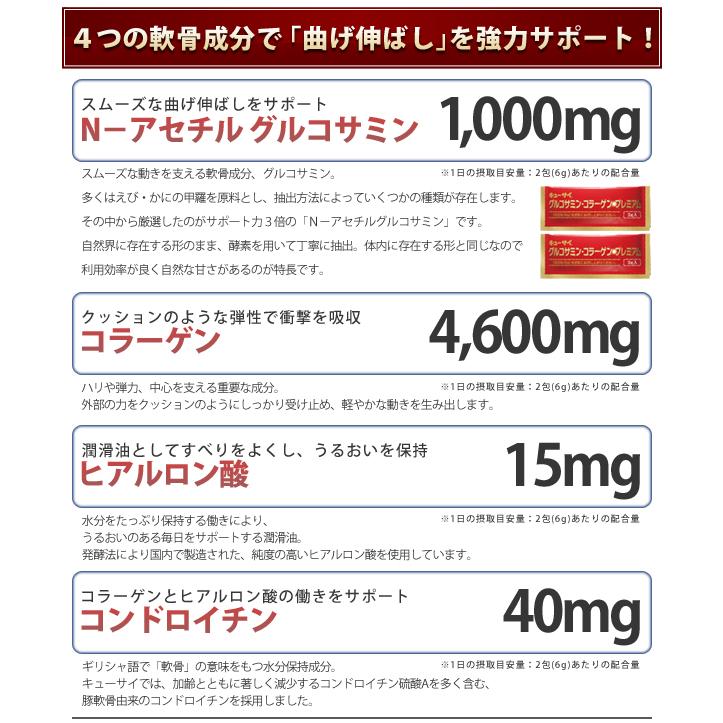 キューサイ グルコサミン・コラーゲン プレミアム 3g×60袋 3箱まとめ買い おまけ付_2