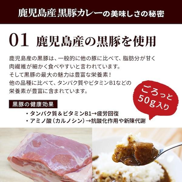 黒豚カレー200ｇ×5パック 中辛 カレー レトルト 黒豚 ポークカレー 国産  送料無料 鹿児島産  レトルトカレー レトルト食品 グルメ 防災対策 メール便｜kyushu-gochisoubin｜03