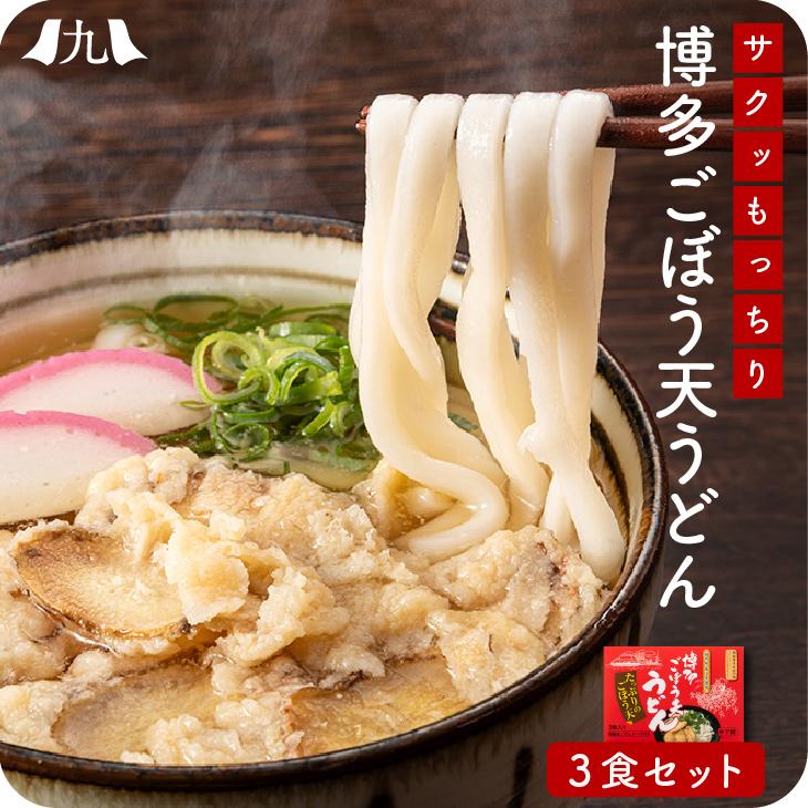 ギフト包装品「博多 ごぼう天うどん 3人前」 福岡 あごだし やわらかい うどん 贈り物 ギフト