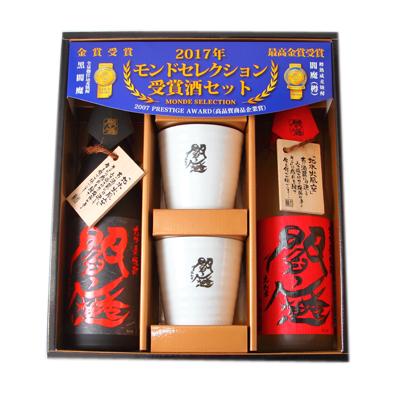 閻魔 陶器カップ付きセット ecs 老松酒造 大分麦焼酎 お歳暮 お中元 父