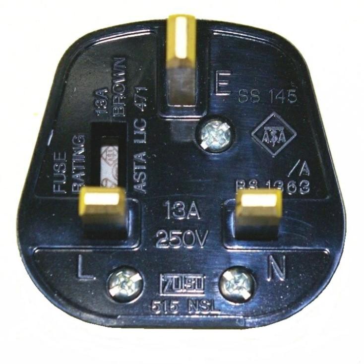 BFタイプ カテゴリーI 角形3P コード取付プラグ 515-NSL 13Aヒューズ