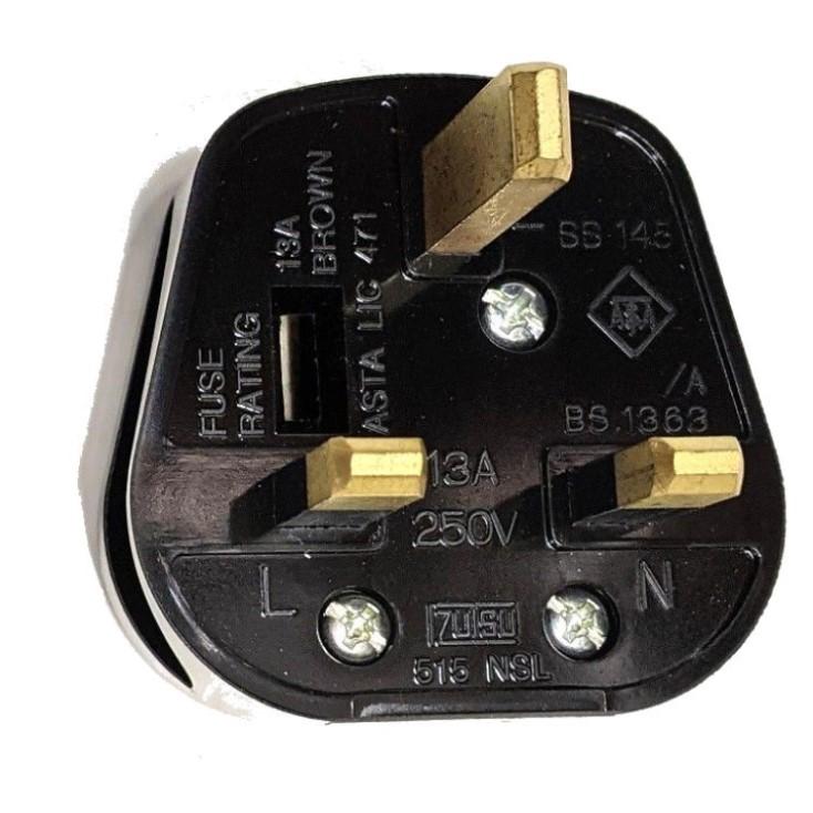 BFタイプ カテゴリーI 角形3P コード取付プラグ 515-NSL 13Aヒューズ