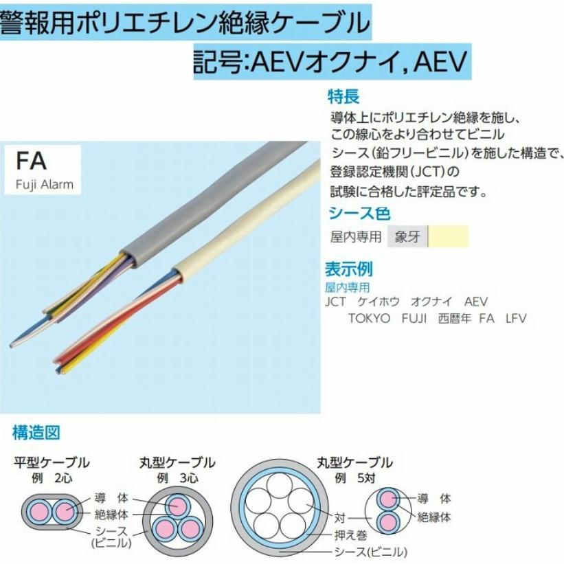 AEVケーブル　警報用ケーブル　20対　富士電線　未使用品　No.429 AEVケーブル警報用ケーブル20対富士電線未使用品No.429