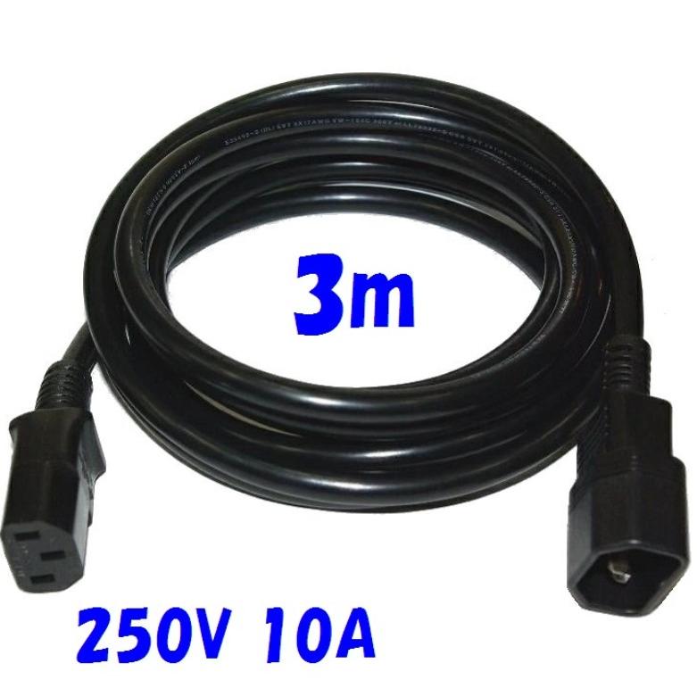 200V 対応 PC電源コード C-13:C-14 延長コード 長さ：3m : 秋葉原の