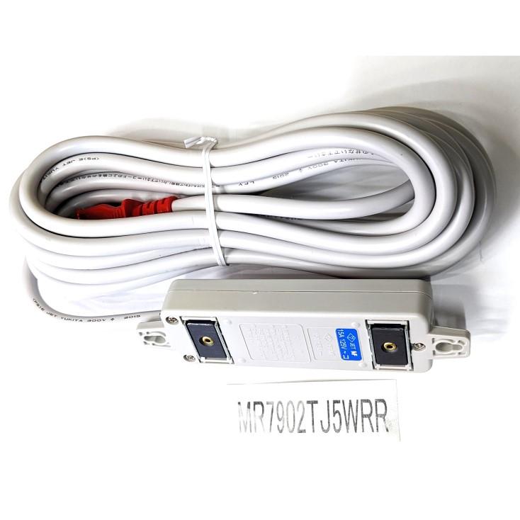 OAタップ 2口抜け止めタイプ白（中駒：赤）5m接地プラグ付