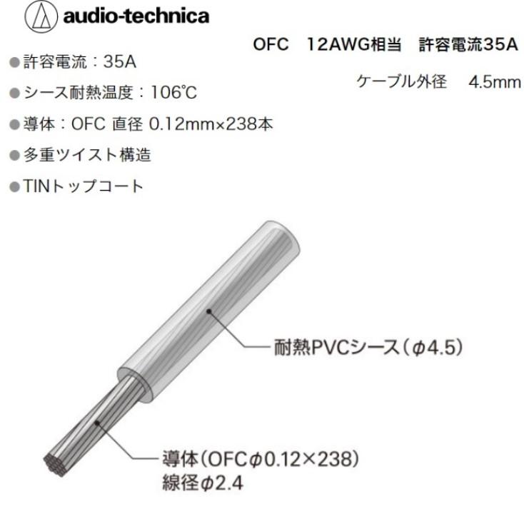 オーディオテクニカ（audio-technica） TPC12 青色 1m 切断販売 パワー
