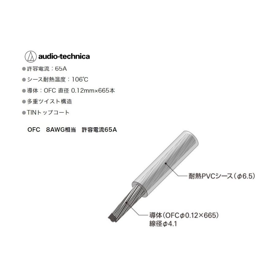オーディオテクニカ（audio-technica） TPC8 赤 1m 切断販売 パワー