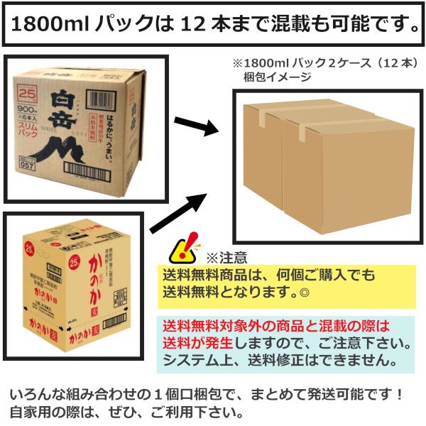 新品！白岳 1800ml 紙パック 25度 6本セット 白岳 送料無料 純米焼酎 白岳25度1800mlパック1ケース（6本）高橋酒造