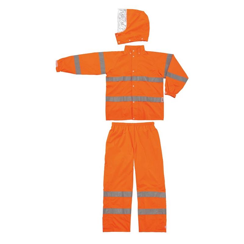 スミクラ レインウェア 高視認型レインスーツ 蛍光オレンジ S A-611 【北海道・沖縄・離島配送不可】 スミクラ 高視認性レインスーツ A-611 蛍光オレンジ S-5L 上下組 男女