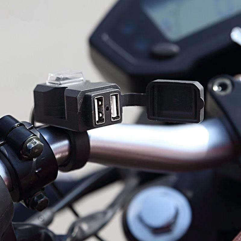 バイク USB 電源 防水 取り付け スマホ ホルダー 充電 ミラー ハンドル