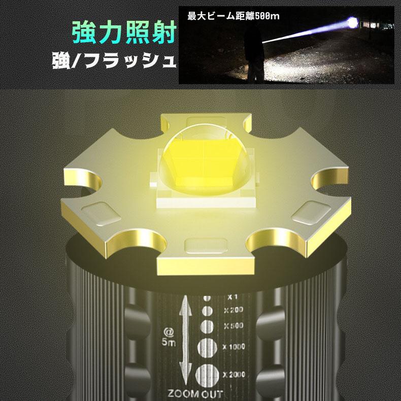 COB 強力照射 LEDライト 超小型 USB充電式 爆光 懐中電灯 強力 小型
