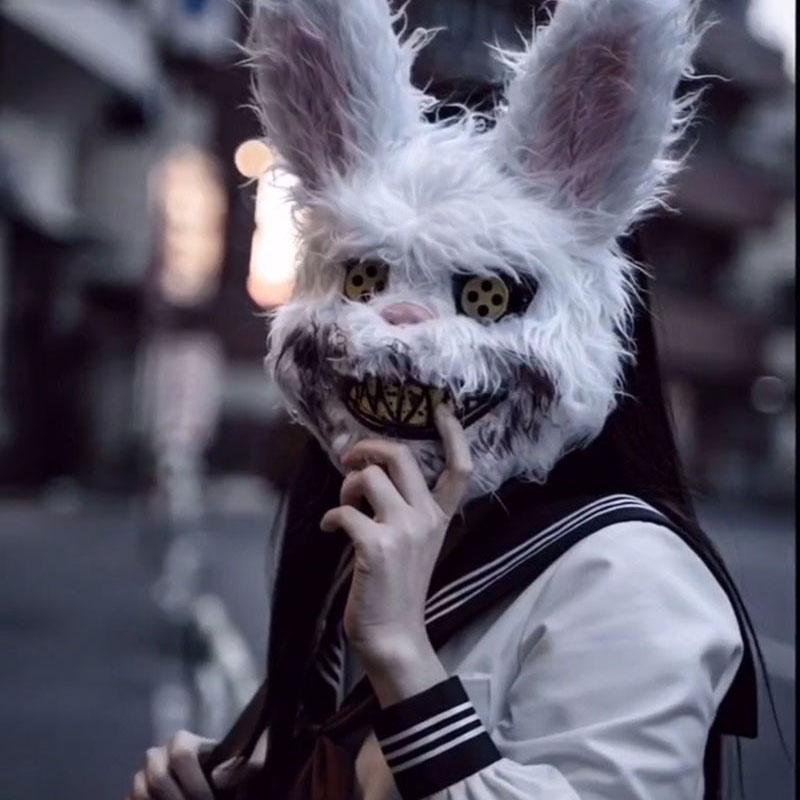 フェイスマスク 怖い かぶりもの 本格派 ハロウィン マスク ウサギ 兎