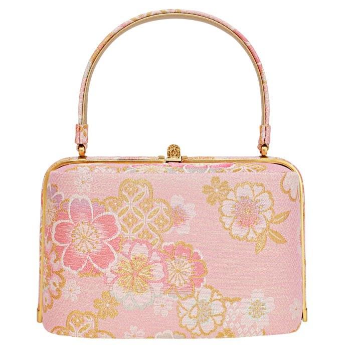 紗織 草履バッグセット 振袖用 ブランド ピンク 金 ラメ入り 桜