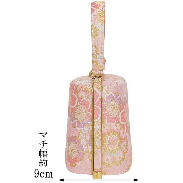和装　沙織　バッグ　帯地仕様　ラメ花柄　底鋲付き　未使用品 紗織 草履バッグセット 振袖用 ブランド ピンク 金 ラメ入り 桜柄