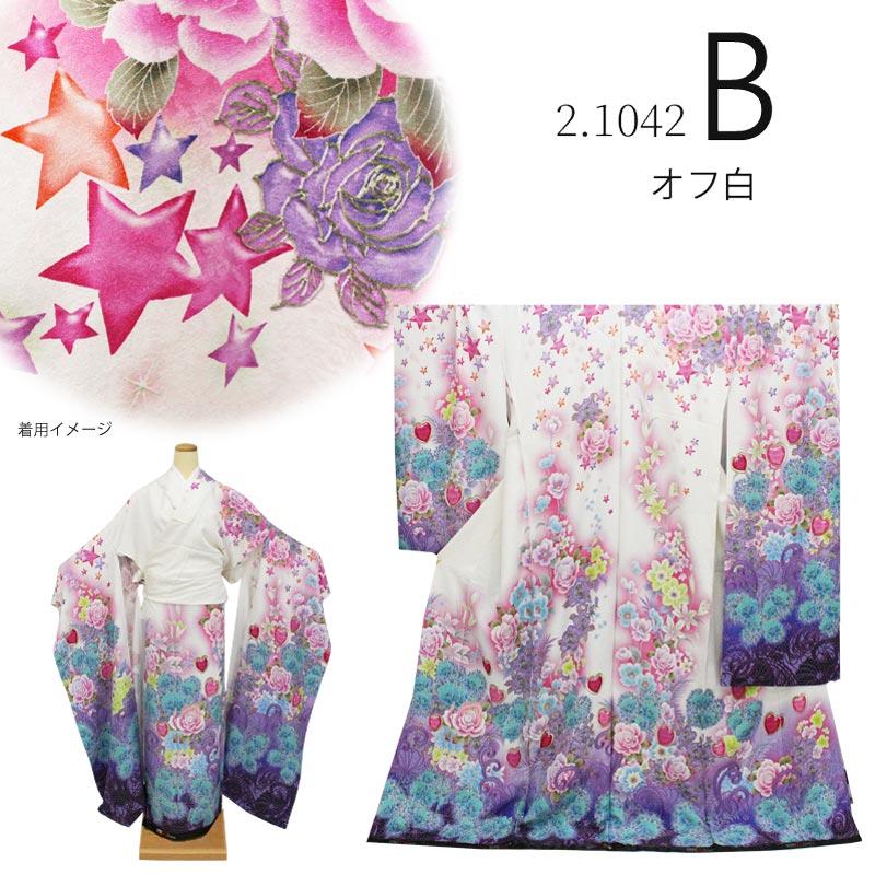 在庫処分】振袖 販売 未仕立て ド派手 アゲハ風 着物 絵羽柄赤 白 黒