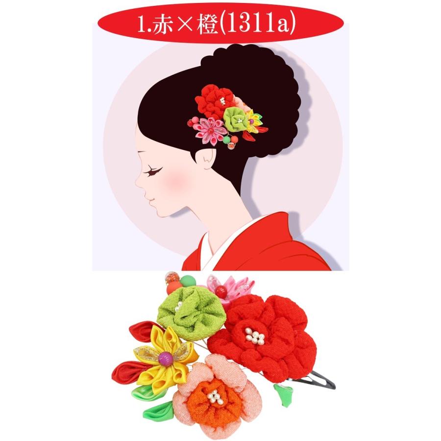 七五三 髪飾り 女の子 3タイプ 花柄 つまみ細工 レース ビジュ 赤 桃 橙 子供 7歳 ヘアアクセサリー ぱっちんピン 着物 袴 正月 かんざし キッズ ひな祭り 桃の 1311 きもの和ネットショップ給前 通販 Yahoo ショッピング