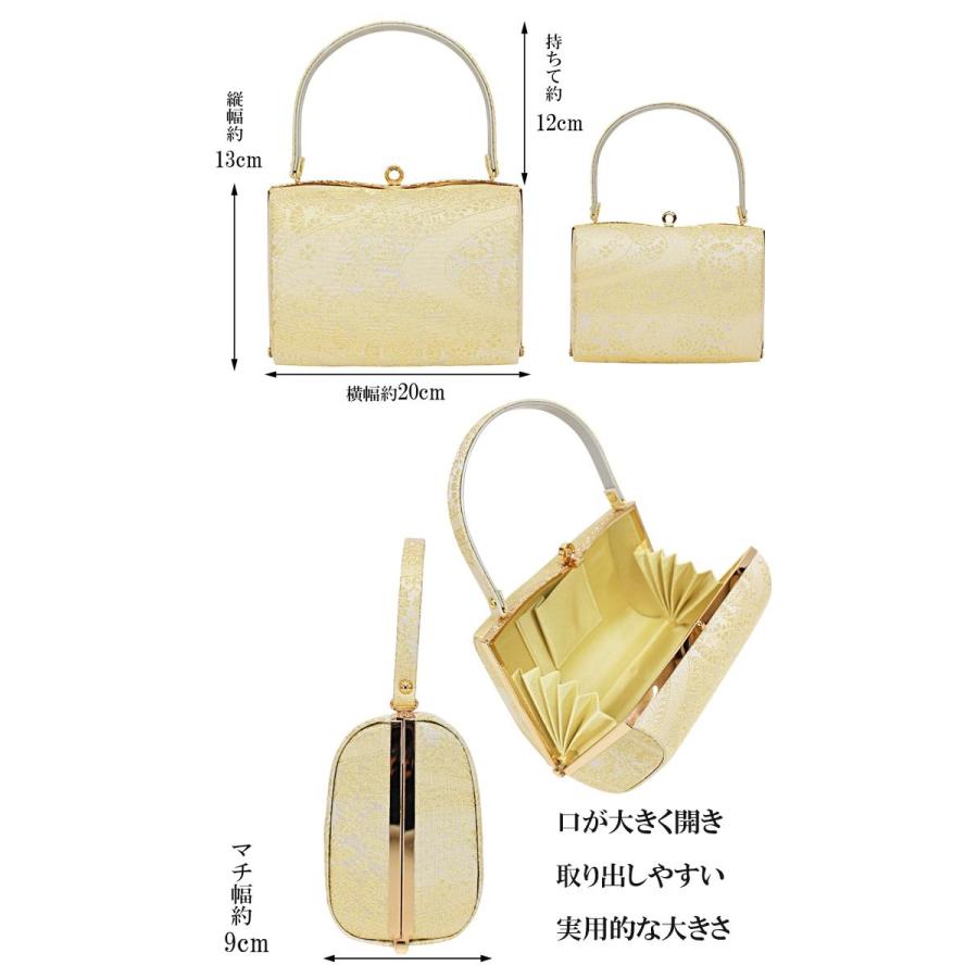 一輪館 礼装用 草履バッグセット Lサイズ 24cm 金 帯地 エナメル草履 