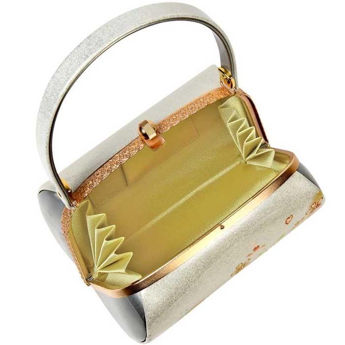 箱付き　美品☆ 礼装用 草履バッグ　桜柄　アイボリー・金 エナメル＊PL 草履バッグセット 金/白金 佐賀錦 大桜 厚底 中国製 | 大人和装