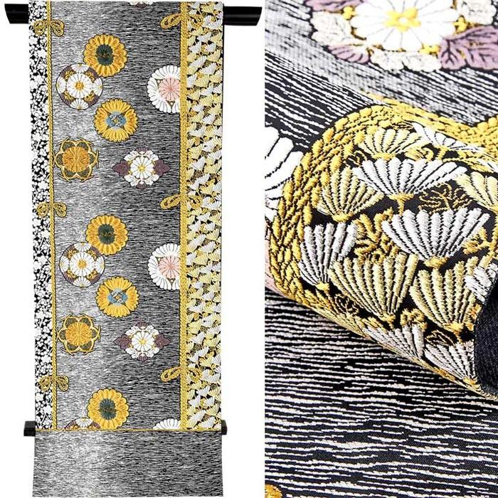 在庫処分 半額袋帯 】単品 すぐ着用可能 西陣織 正絹 古典柄 花柄 