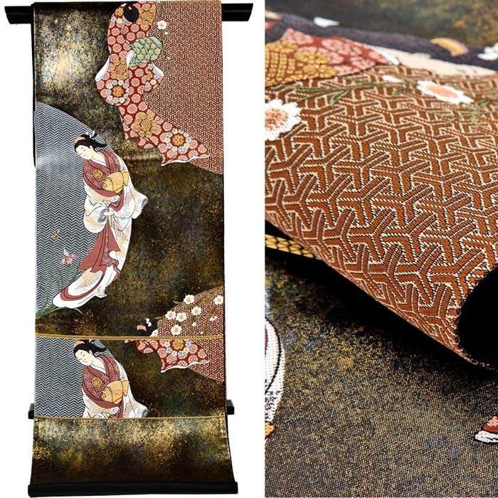 単品 すぐ着用可能 西陣織 正絹 織舎壱條路 セミフォーマル 踊り お仕立て済み 綿芯使用 日本製 訪問着 パーティー 結婚式 おび きものN