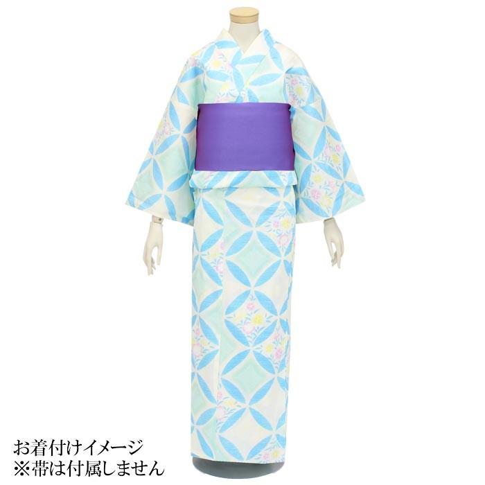 ブランド浴衣 IKKO レディース プレタ 単品 2Lサイズ モデルサイズ クリーム地 花柄 お祭り 女性 婦人用N3936｜kyuzen｜02