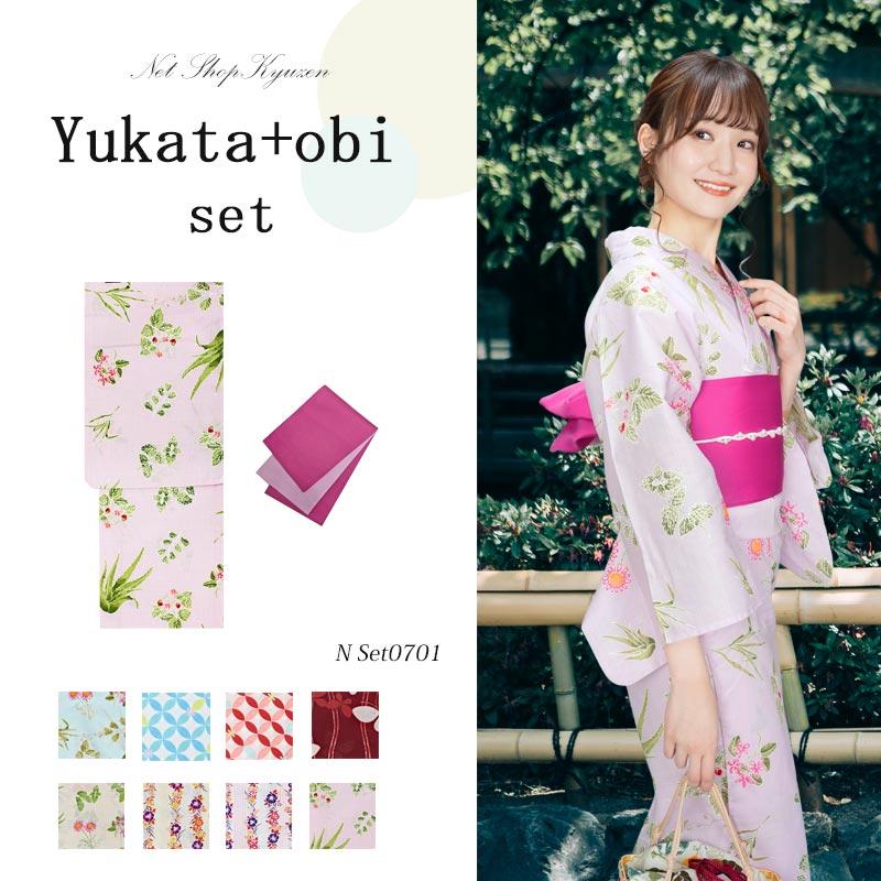 浴衣 レディース 浴衣帯セット （浴衣＋半幅帯） オシャレ
