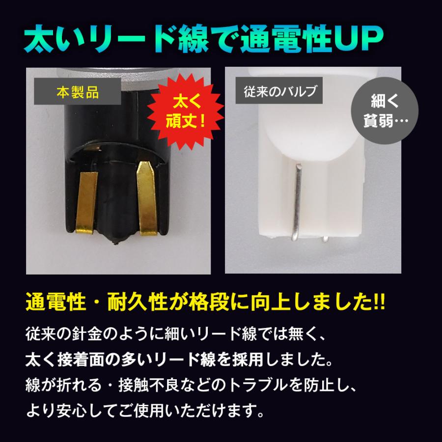 加工無しで100%取付可  LED T10 SMD 爆光 ウェッジ球 ホワイト 6500K 2個SET 無極性 ナンバー灯 ポジション球 ルームランプに｜l-c2｜11