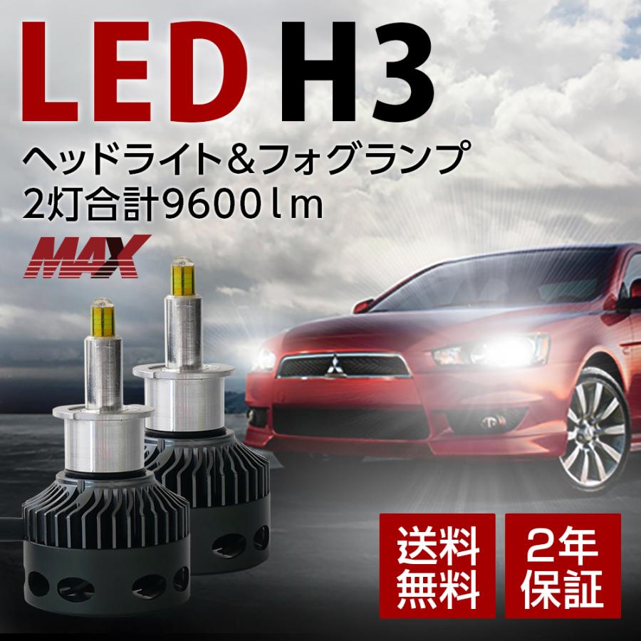 ソアラ スープラ アルファード10系 ハイエース フォグランプに H3 LED 信玄MAX 爆光 明るい 実測値2灯合計9600lm 2年保証｜l-c2