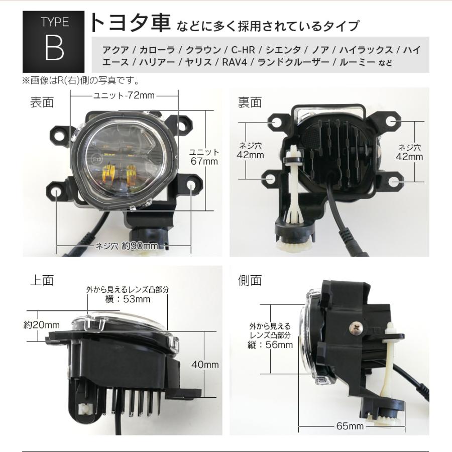 信玄 限定15%OFFcp トヨタ車用 LED フォグユニット 一体型 交換用 3色