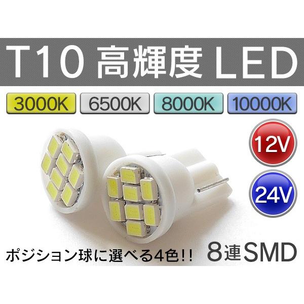 いラインアップ 白10個 ホワイト 10個セット LEDバルブ T10 ウェッジ ５連SMD