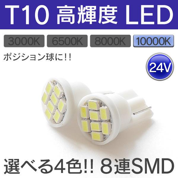 T10 LED ウェッジ球 8SMD 4個 ナンバー灯 ポジション ルームh