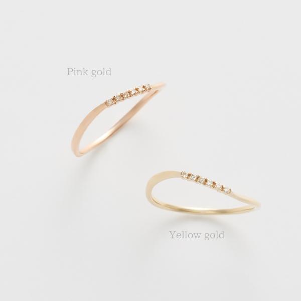 リング ダイヤモンド 0.03ct K10 PG ピンクゴールド 10金  シンプル スリム 華奢 かわいい 指輪 人気アイテム 大人 プレゼント L&Co.の画像