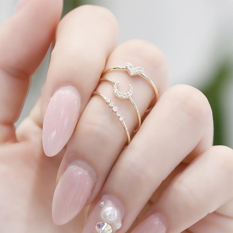 リング レディース ダイヤモンド ハート K10 10金 10Ｋ 華奢 指輪 人気アイテム 彼女 妻 プレゼント L&Co.（エルアンドコー）の画像