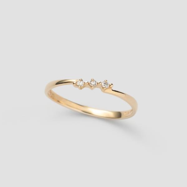 リング ダイヤモンド 0.03ct K10 YG イエローゴールド 10金  シンプル スリム 華奢 かわいい 指輪 人気アイテム 大人 プレゼント L&Co.の画像