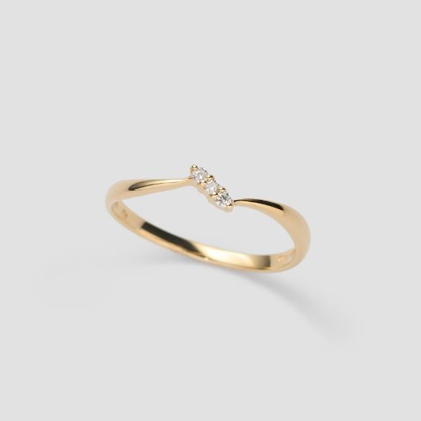 リング ダイヤモンド 0.03ct K10 YG イエローゴールド 10金  シンプル スリム 華奢 かわいい 指輪 人気アイテム 大人 プレゼント L&Co.の画像