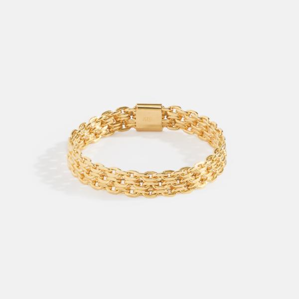 L&Co. K18 ボンバータチェーンリング S Jewel closet by L&Co. K18 18金 リング ビスマルク チェーンリング 小