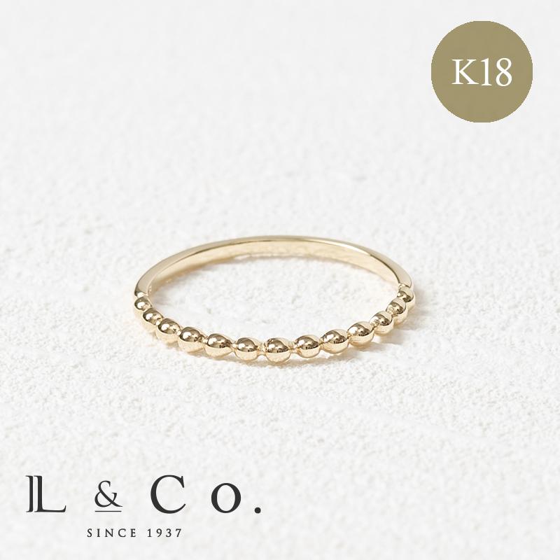 K18 シンプルリング（ミルグレイン1）L&Co.エルアンドコー Jewel closet by L&Co. 指輪 18金 K18 30代 40代 50代 シンプル
