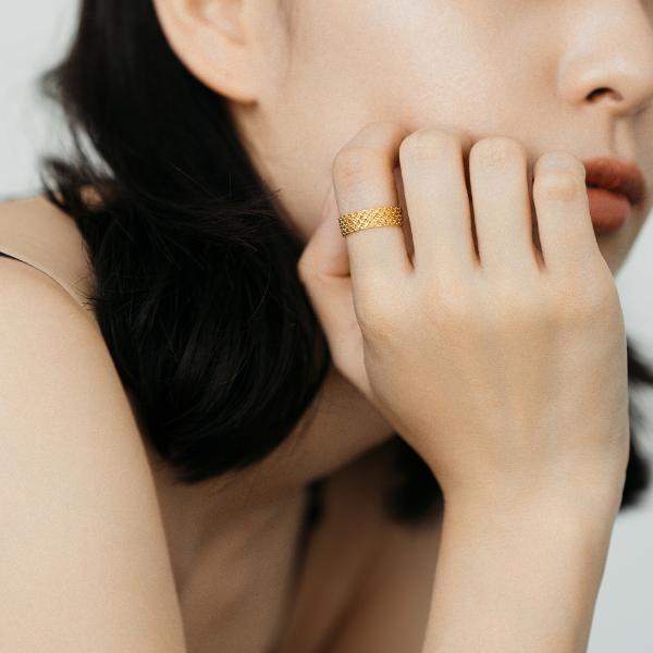 Jewel closet by L&Co. K18 18金 リング ビスマルク チェーンリング 大
