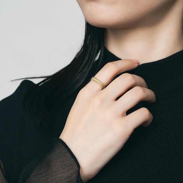 L&Co. K18YG ビスマルク チェーン リング Jewel closet by L&Co. K18 18金 リング ビスマルク チェーンリング