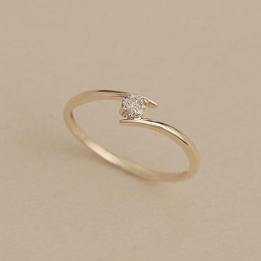 指輪 リング レディース ダイヤモンド 0.1カラット K10 10金 シンプル スリム 華奢 極細 彼女 プレゼント L&Co. エルアンドコーの画像