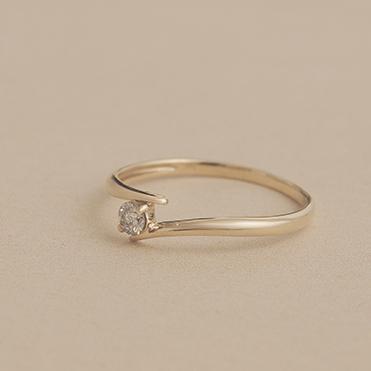 指輪 リング レディース ダイヤモンド 0.1カラット K10 10金 シンプル スリム 華奢 極細 彼女 プレゼント L&Co. エルアンドコーの画像