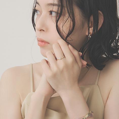 指輪 リング レディース ダイヤモンド 0.1カラット K10 10金 シンプル スリム 華奢 極細 彼女 プレゼント L&Co. エルアンドコーの画像