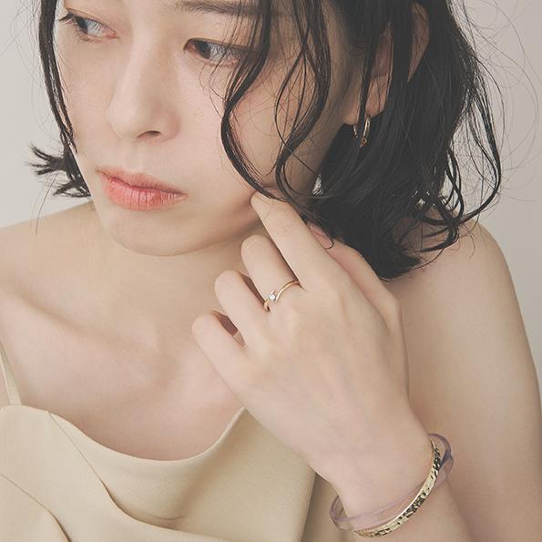 指輪 リング レディース ダイヤモンド 0.1カラット K10 10金 シンプル スリム 華奢 極細 彼女 プレゼント L&Co. エルアンドコーの画像