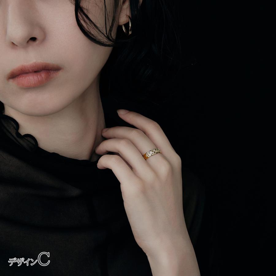 指輪 リング レディース ダイヤモンド K10 10金 キルティング ゴージャス 太 プレゼント 彼女 L&Co.（エルアンドコー）の画像