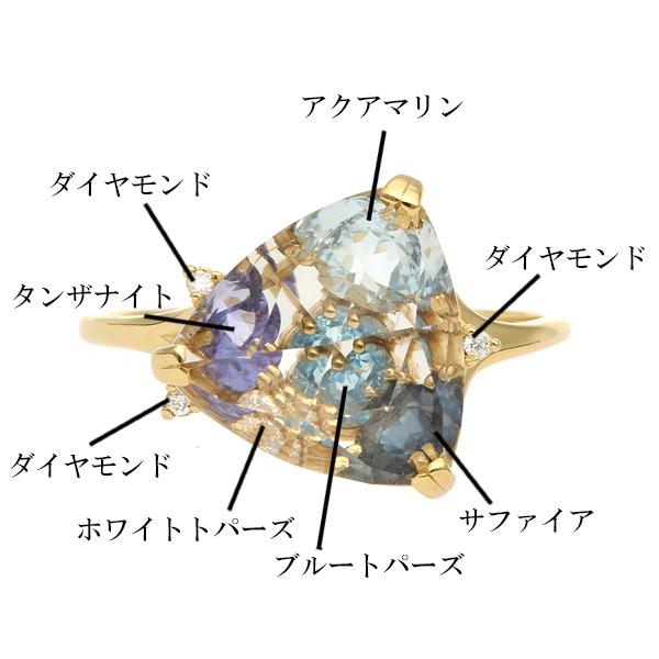 水色石 ゴールドリング 楽天市場】選べる脇石 ミルキーアクアマリン K10 カラーゴールド