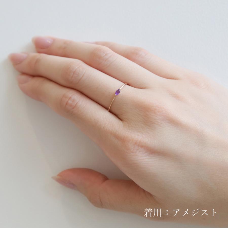 10金 リング 指輪 3月 アクアマリン K10 天然石 シンプル プレゼント レディース 誕生石 ゴールドリング L＆Co.（エルアンドコー）の画像