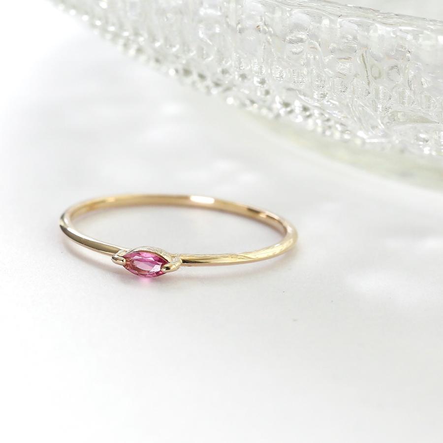 L &Co.K10ゴールド ピンクトルマリン リング11号 Jewel closet by L&Co. 10金 リング 指輪 10月 ピンクトルマリン K10