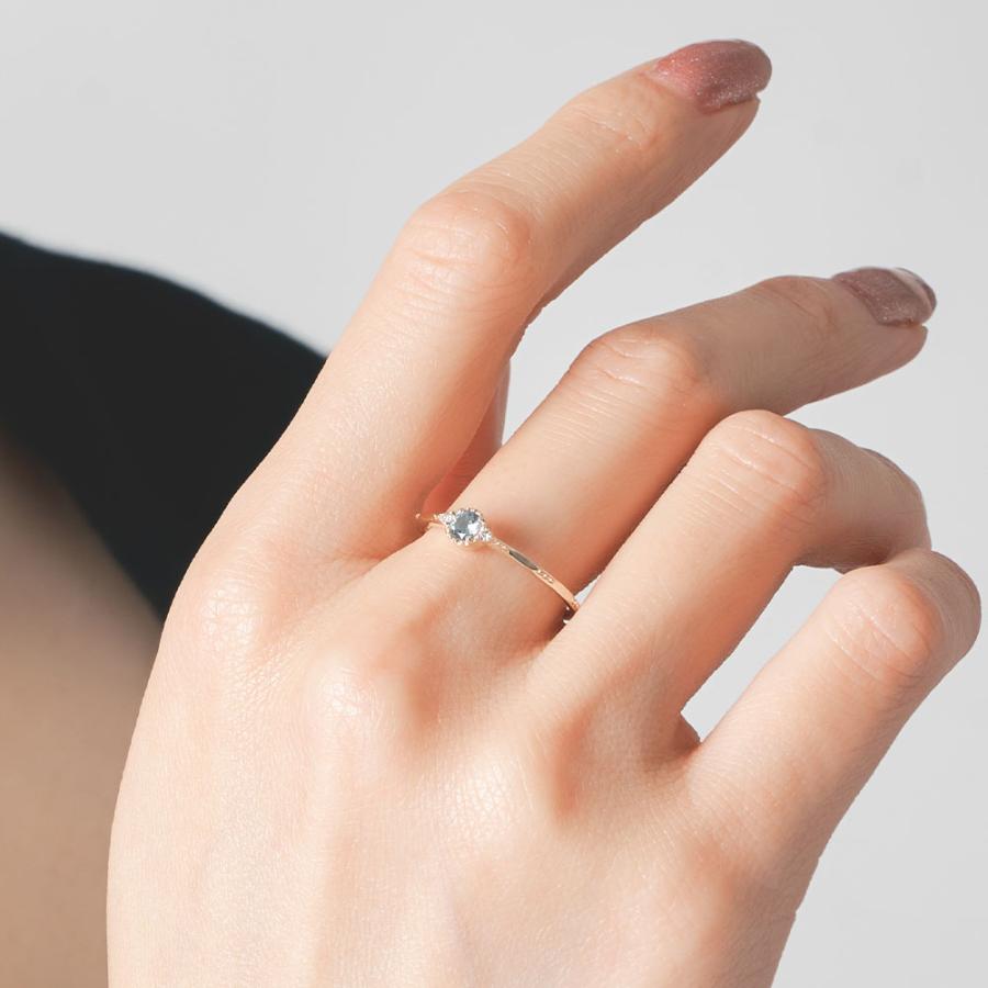 冬ギフト リング 指輪 レディース K10 10金 イエローゴールド スピネル ダイヤモンド 0.02ct プレゼント L&Co. エルアンドコーの画像